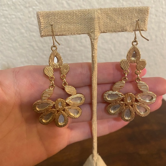 Gold Statement Earrings - Picture 3 of 4